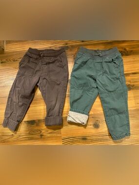 Kids Drawstring Jogger Pants - Grey and Teal